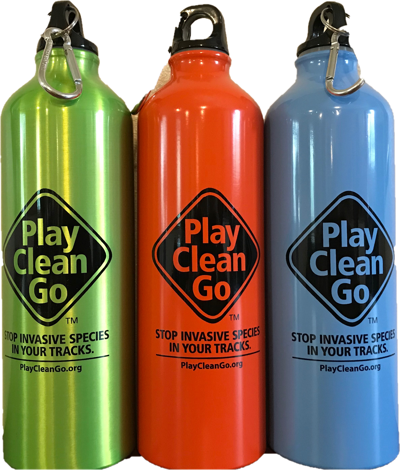 PlayCleanGo Aluminum Water Bottles, Set of 3